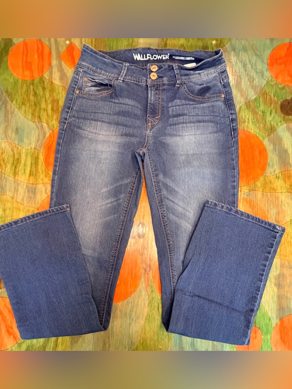 WallFlower Luscious Curvy Bootcut Jeans Womens sz 11 Regular Medium Wash Stretch